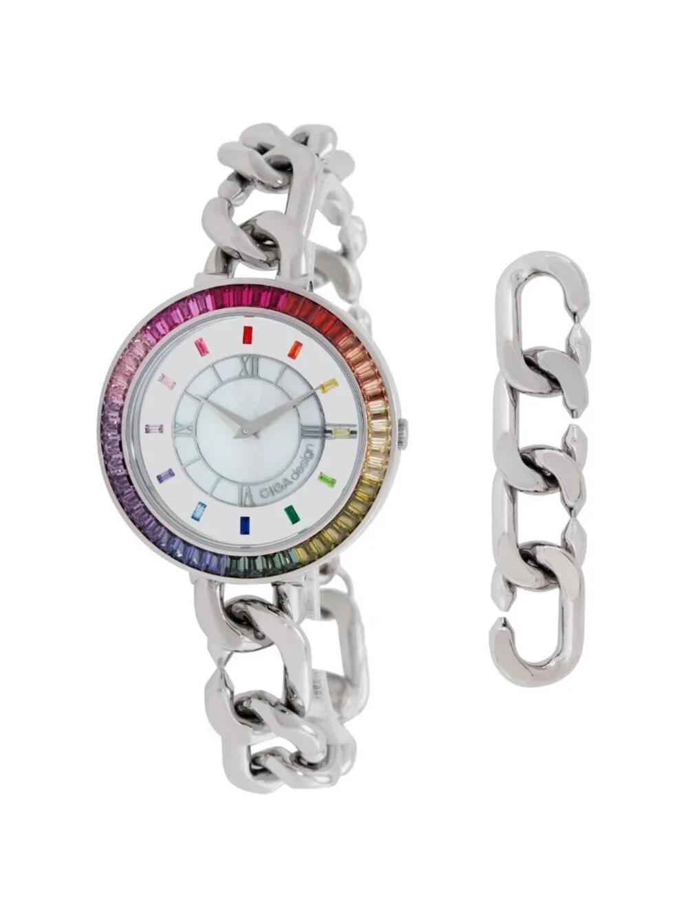 NWT Ciga Design Sparkle Quartz Crystal White Dial Ladies Watch